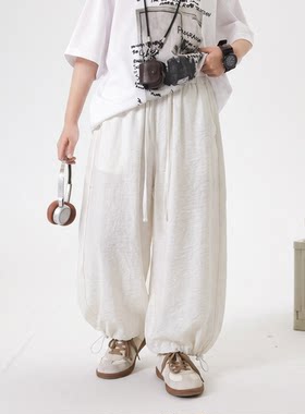 【甜馨专享】【顾奈】棉麻凉感夏季薄款儿童透气轻薄防蚊裤2627