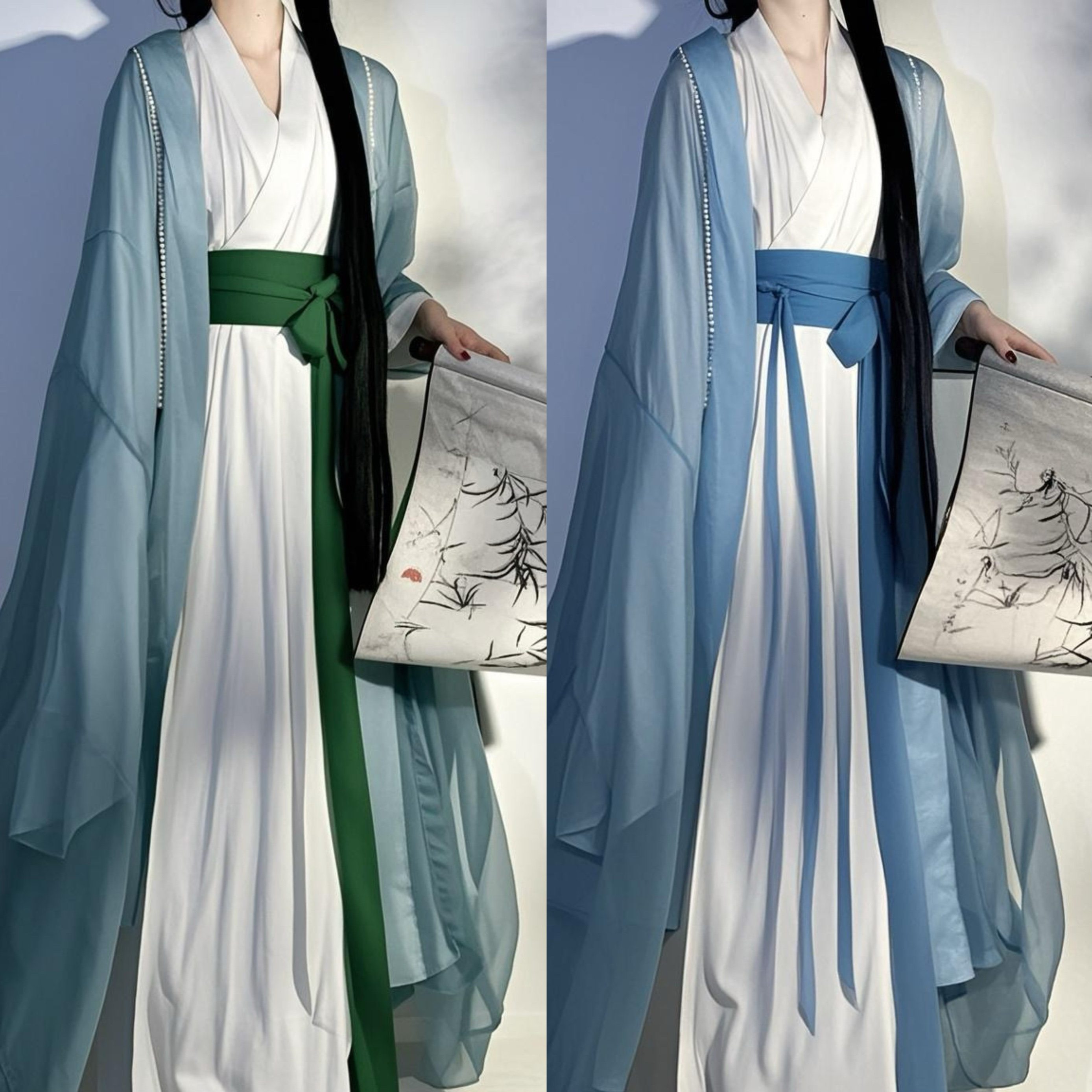 古风汉服超长腰封可定制色图片