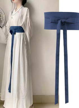 古风汉服直裾马面裙尖头束腰带