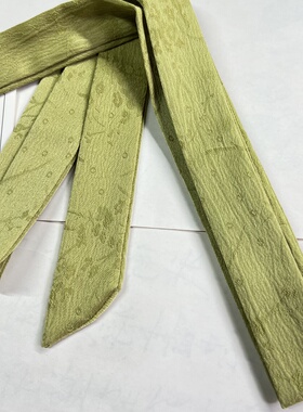 兰草梅竹绿色提花织带腰带汉服腰带百搭腰封配礼服连衣裙腰带复古