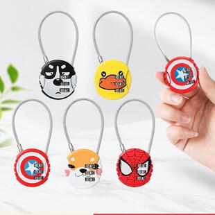 密码锁挂锁头盔锁防盗锁钢丝电动车筐小锁软长绳锁头柜子防水锁具