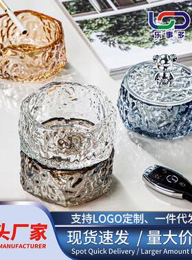玻璃加深烟灰缸创意家用客厅轻奢高级感酒吧商用酒店烟缸定制