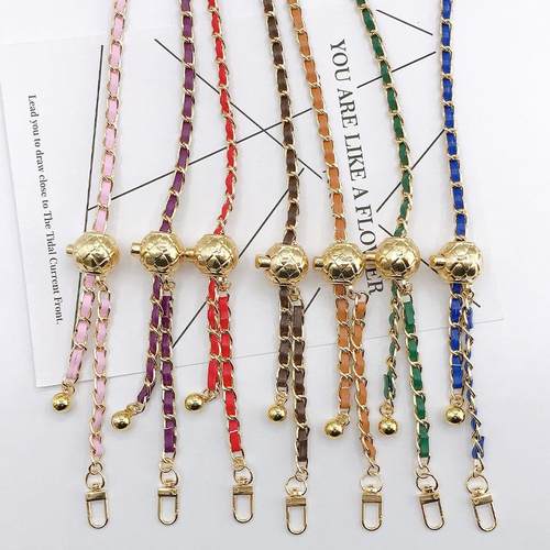 新款金属可调节穿皮斜跨手机壳饰品配件手工编织斜跨链条