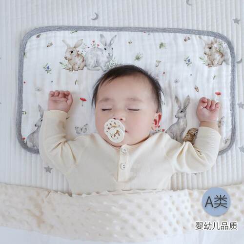 婴儿枕巾云片枕垫2026新款吸汗透气新生儿初生宝宝枕头纱布云枕片