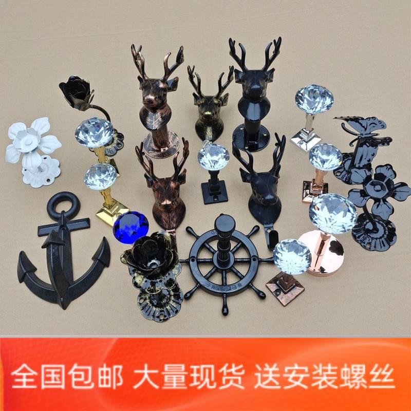 $$服装店上墙挂钩复古铁艺墙上水晶钩点订墙展示架挂钩门后衣帽单