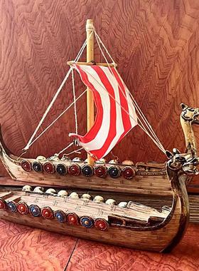 创意复古怀旧龙舟中式龙船家居摆件树脂工艺客厅办公室装饰品摆件