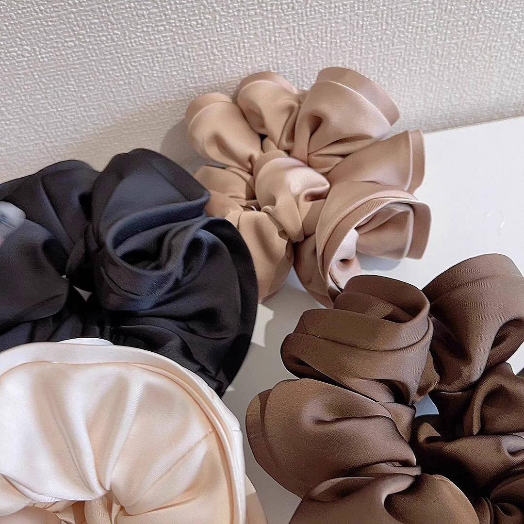 法式设计感木耳边大肠发圈ins高级感缎面头绳女简约气质新款发绳
