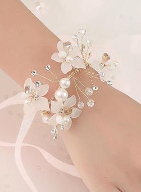 伴娘手腕花姐妹团手花高档唯美新娘韩式森系小清新婚礼结婚手环