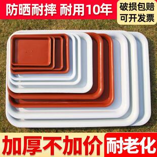 长方形花盆托盘接水盘塑料盆景底座大号花盒多肉底托园艺厂家