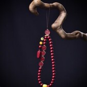 高含量原矿朱砂车挂钥匙链手机链紫金砂平安喜乐手腕手机链