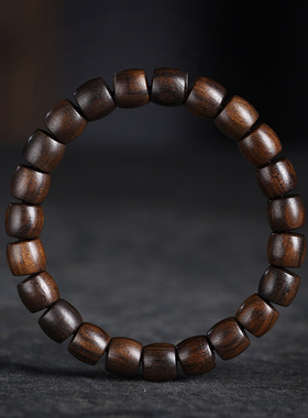 保真菩萨棋沉香手串男女款佛珠文玩老型直切珠念珠绕指柔手链