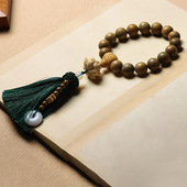 莲佑安康款 绿檀木手持车挂汽车后视镜吊坠厂家批发民族风车挂 DIY