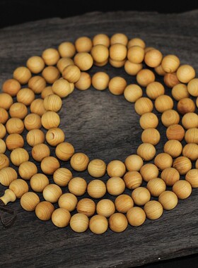 柏木圆珠手链 手串文玩饰品手持108颗念珠手链老料高油性素珠