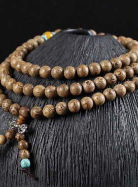 顺纹鸡翅木手链隔珠佩珠手链男女流行饰品108颗念珠