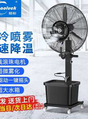 皓彩(haoluck)喷雾风扇工业水雾电风扇雾化落地扇户外降温除尘制
