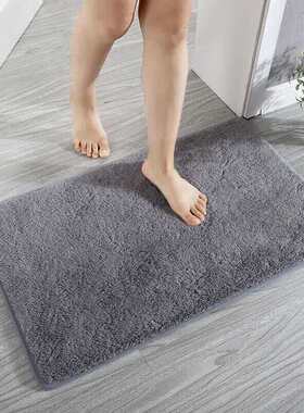 卫生间浴室吸水地垫防滑垫入户门脚垫家用客厅卧室垫浅灰色50x80c