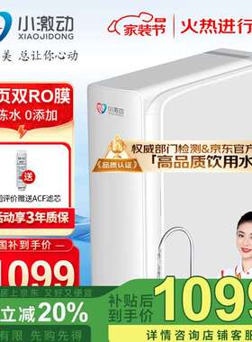 小激动母婴款高端净水器家用纯水机600G进口双RO反渗透膜片大流量