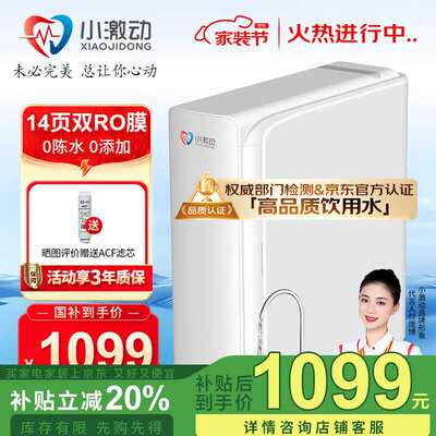 小激动母婴款高端净水器家用纯水机600G进口双RO反渗透膜片大流量