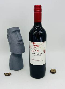 麦德龙智利原装进口冰川酒庄半岛赤霞珠干红葡萄酒750ml