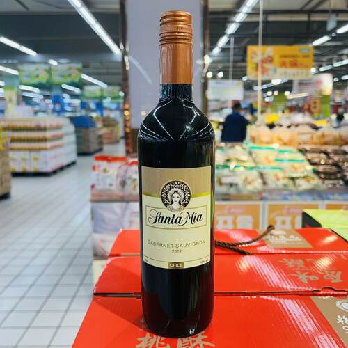 智利原装进口Santa Mia圣米亚赤霞珠红葡萄酒750mlX1