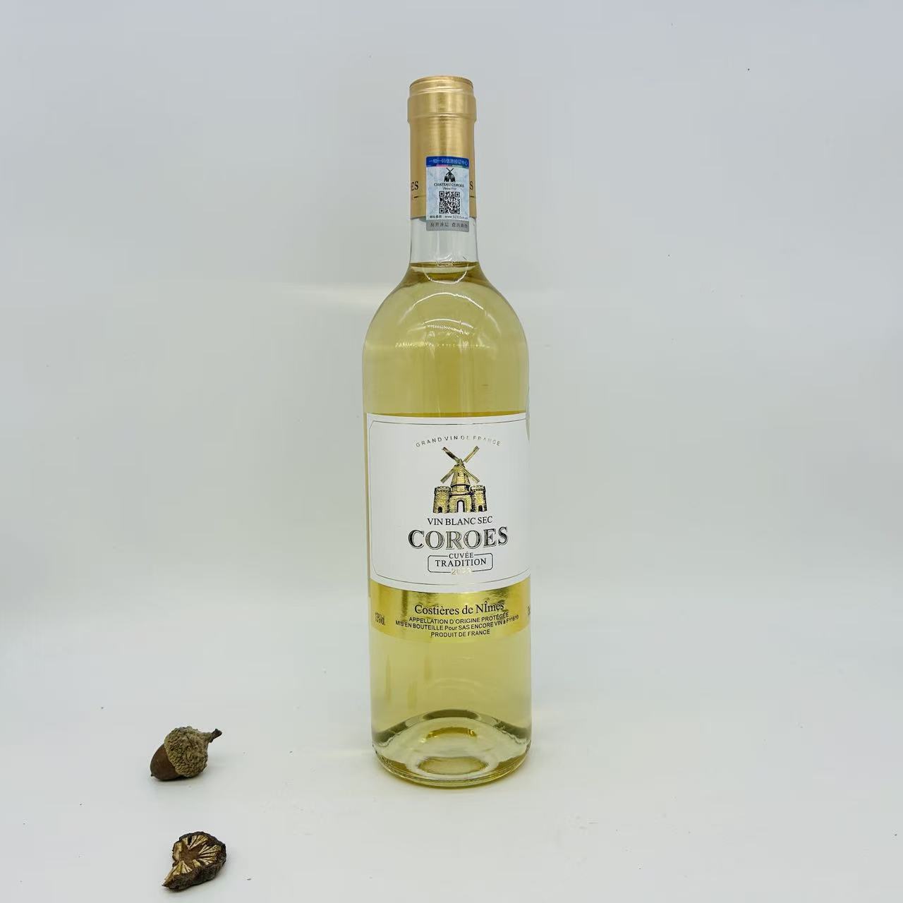 法国原装进口尼姆产区卡图磨坊COROES干白葡萄酒750ml