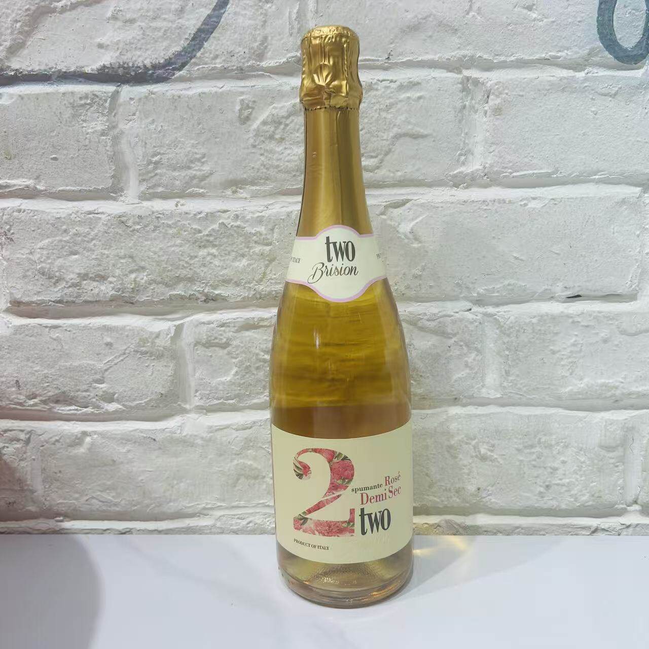 意大利原装进口艾米利亚大区TWO BRISION半干桃红起泡葡萄酒750ml