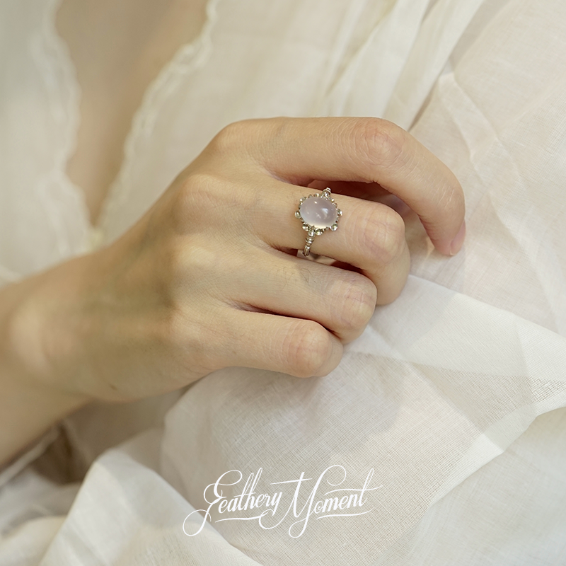 女925银优雅蓝玉髓戒指