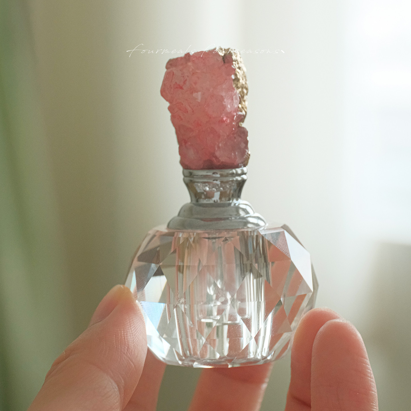 《冥想瓶》柑橘檀香粉水晶簇原石轻奢高级感木质扩香香氛精油香薰