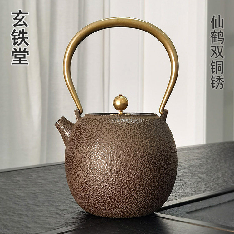 铁壶非日本进口纯手工铸铁壶煮茶器泡茶壶煮茶烧水壶泡茶专用仙鹤