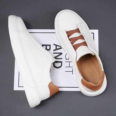 2025真皮男鞋懒人休闲小白鞋