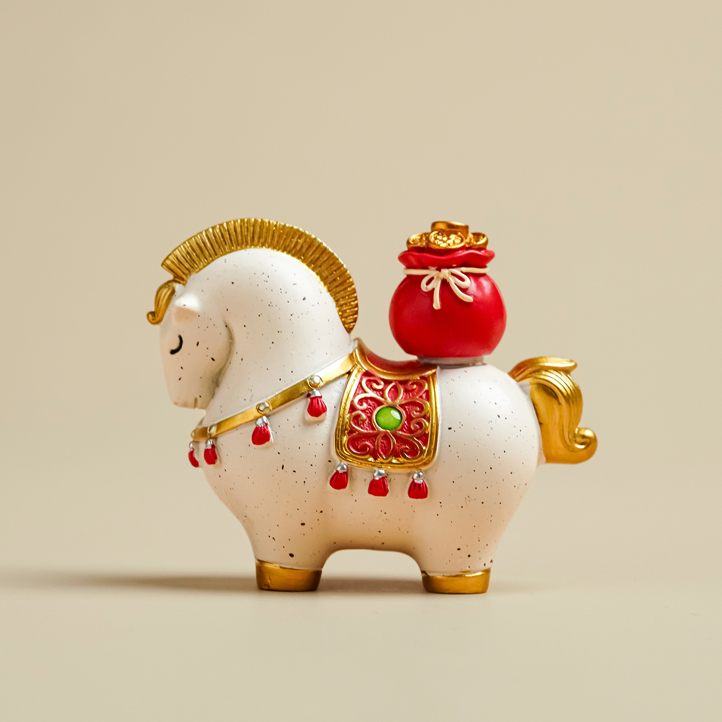 创意马上有福白马摆件商务活动年会送客户乔迁开业伴手礼生日礼物