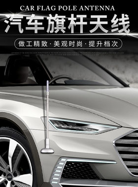 汽车天线LED导盲杆车用天线车头装饰带灯 车载改装伸缩三节式旗杆