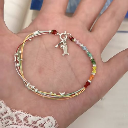 幸运小彩虹小鱼儿手绳diy材料包