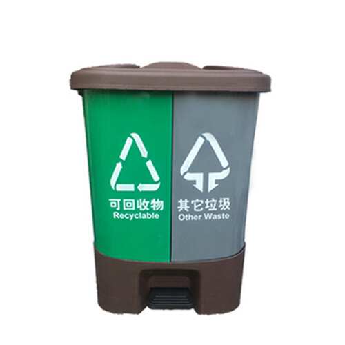天章(TANGO）企业定制 塑料分类垃圾桶双桶20L升 室内 办公室 1个