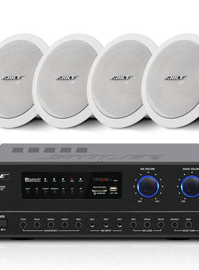 狮乐（SHILE）AV108+BX206一拖四吸顶音响系统6.5英寸定阻同轴吸