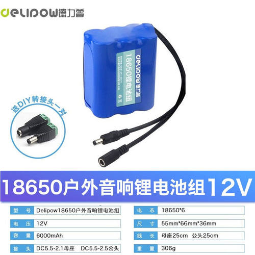 德力普（Delipow）12V锂电池组18650充电电池组带保护板大功率大