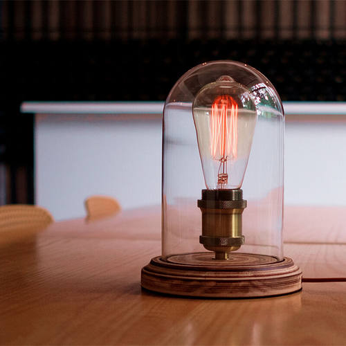 玉鸣台灯美式复古怀旧卧室床头咖啡厅吧台创意实木爱迪生装饰氛围