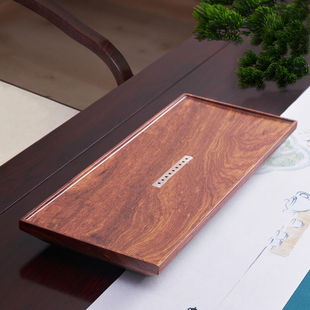 汉唐茶盘实木茶台功夫茶具黑紫檀整木整块小型排水茶海流水干泡湿