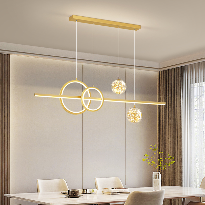 一字长条餐厅吊灯餐桌吧台饭厅客厅卧室吸顶灯具大全中山现代简约