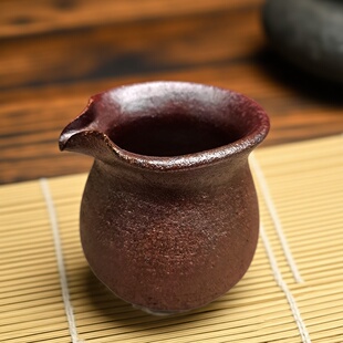 云南大理土陶器公道杯民间全手工素坯裸烧纯松木柴烧粗陶老岩泥杯