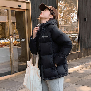 羽绒服女短款带帽秋冬新款小个子面包服韩版白鸭绒学生休闲外套潮