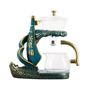 一帆风顺玻璃茶具套装家用功夫茶杯懒人磁吸泡茶壶神器高档轻奢整