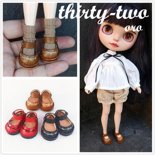 6分BJD娃鞋OB24小布blythe鞋子定制头层牛皮舞鞋 大鱼体 柯基体