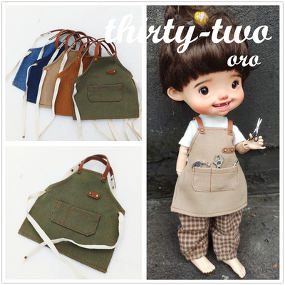小布blythe帆布围裙 BJD6分牛仔围裙 野蛮宝贝 捣蛋 呼呼工具围裙
