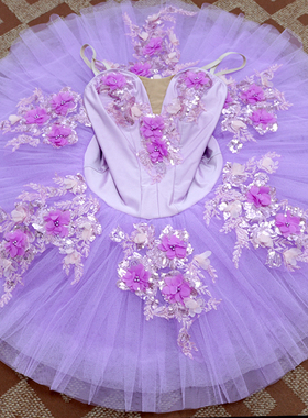 紫色芭蕾TUTU蓬蓬裙简易纱裙成人儿童表演服演出服紫丁香变奏纱裙