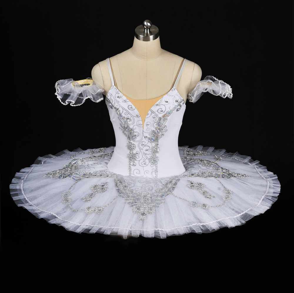 白色芭蕾舞演出服儿童成人蓬蓬裙纱裙演出服白天鹅表演裙银仙子