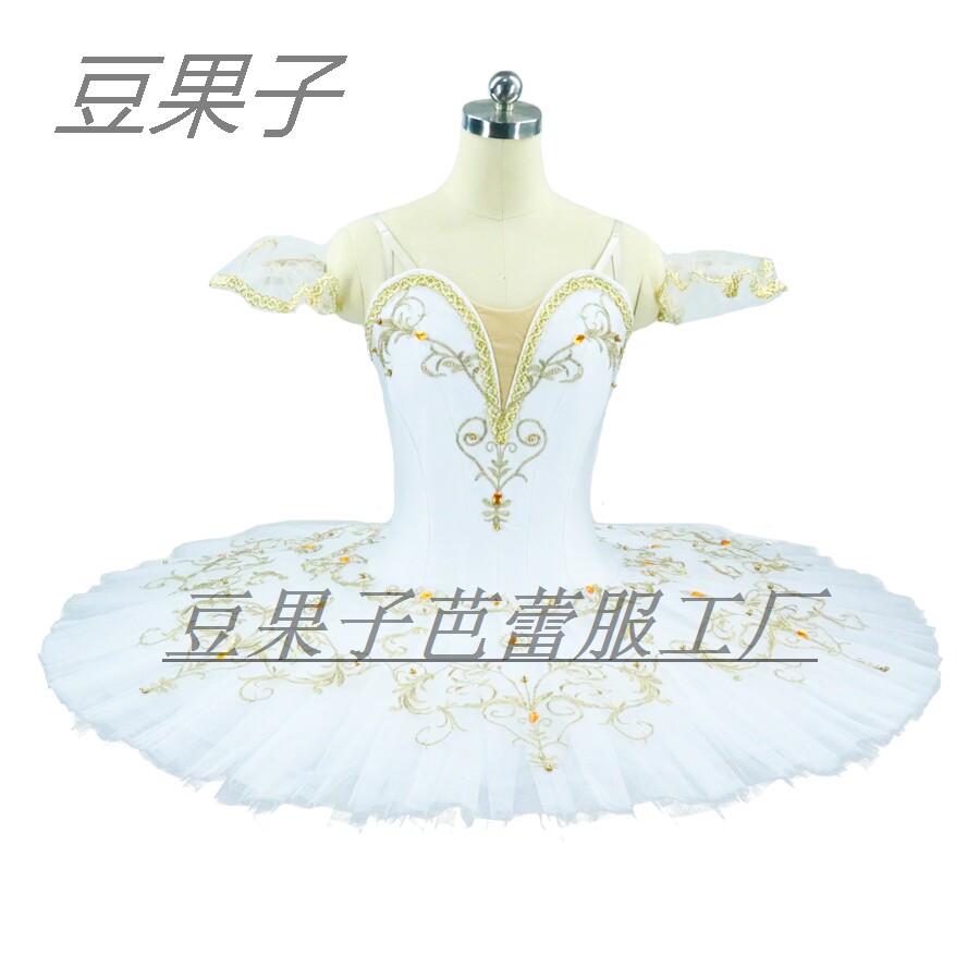 白色女童芭蕾舞裙专业比赛服TUTU成人表演服硬网纱蓬蓬裙纱裙演出