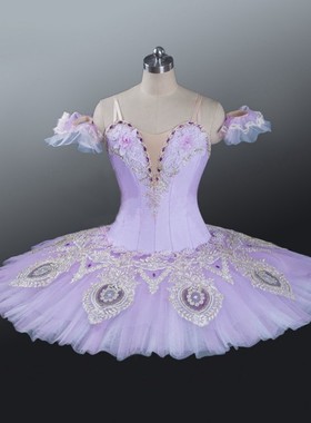 紫色芭蕾tutu裙成人儿童定制蓬蓬裙表演服团体表演纱裙紫丁香比赛