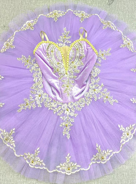 紫色芭蕾TUTU蓬蓬裙简易纱裙7层成人儿童比赛表演服演出服紫丁香