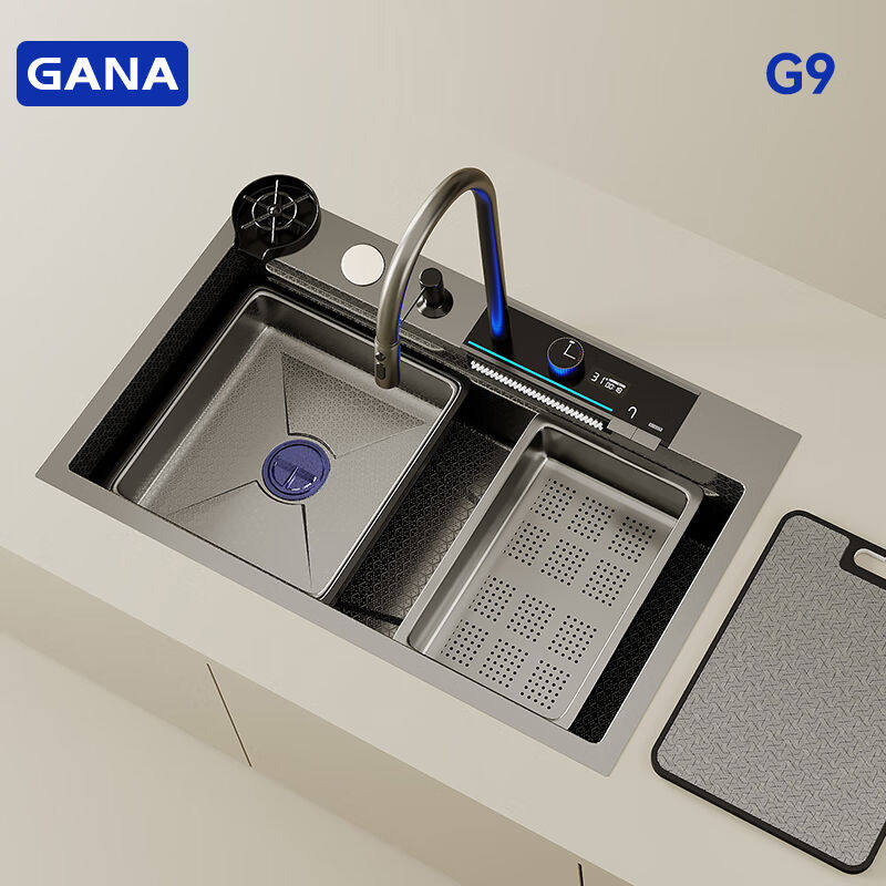 加拿（GANA）G9水槽大单槽304不锈钢厨房家用洗菜盆洗碗池飞雨带